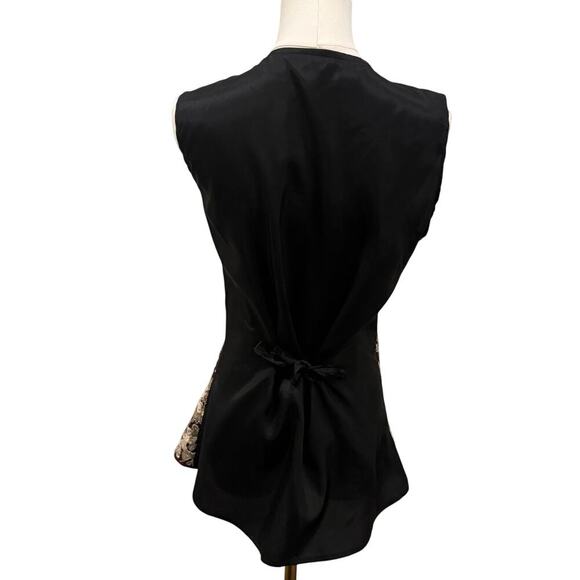 Vintage Cindy Collins Embroidered Vest Burgundy Black Floral Pearl Buttons M - Picture 2 of 8